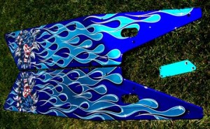 sand car blue flames